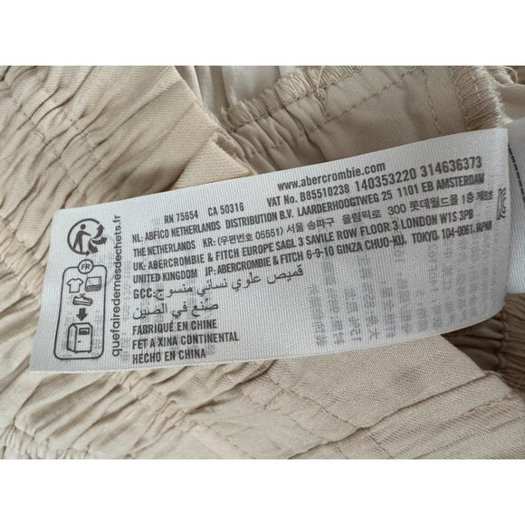 Abercrombie & Fitch Cream Crinkle Textured Plunge Set Top Womens Size S - Picture 7 of 7